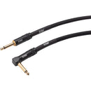 On-Stage OSPRO-ICR-15 Braided Straight 1/4" Male to Right-Angle 1/4" Male Instrument Cable - 15'