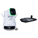 BirdDog X4UCOMBO-W X4 Ultra 4K PTZ 3-Camera Kit with KBD PTZ Controller (White)