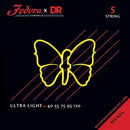 DR Handmade Strings FNI-40120 5 Electric Bass Strings Ultra Light - 40-120