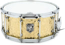 SJC Drums ALPHA-BRASS Snare Drum (Polished Hammered Brass) - 6.5" x 14"
