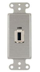 Covid D1146F-CA Keystone USB-3-AA Right Angled Wall Plate (Clear Anodized)