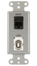 Covid D1234F-CA RJ45-CAT6, Keystone USB-2-BA Wall Plate (Clear Anodized)