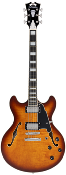 D'Angelico PREMIER DC Semi Hollow Electric Guitar (Dark Iced Tea Burst)