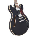 D'Angelico PREMIER DC Semi-Hollow Electric Guitar (Solid Black)