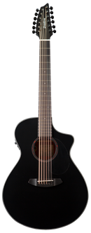 Breedlove DSCN28DCEEUAM Discovery Double Course 12-String Spruce-Mahogany Concert Acoustic-Electric Guitar (Satin Black)
