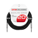 Gator GCWB-INS-20 Backline Series Straight/Straight Instrument Cable - 20ft
