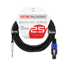 Gator GCWB-SPK-25-1TL Backline Series 1/4" Straight TS To Straight Twist Lock Speaker Cable - 25ft
