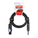 Gator GCWC-SPK-03-1TL Composer Series 1/4" TS To Twist Lock Connector Speaker Cable - 3ft