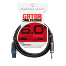 Gator GCWC-SPK-06-1TL Composer Series 1/4" TS To Twist Lock Connector Speaker Cable - 6ft