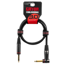 Gator GCWH-INS-03RA Headliner Series 1/4" Straight To 1/4" Right Angle Instrument Cable - 3ft