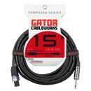 Gator GCWC-SPK-15-1TL Composer Series 1/4" TS To Twist Lock Connector Speaker Cable - 15ft