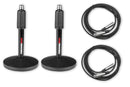 Gator GFW-MIC-DESKTOP-2PK Desktop Mic Stands & 10-ft XLR Cables - 2 Pack