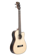 Kala KA-SSEBY-B-CE Solid Spruce Top Striped Ebony Baritone Ukulele Cutaway With EQ