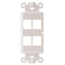 Covid PB-D4000-W Blank Wall Plate with 4 Keystone Hole (White)