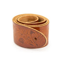 Profile EBL-6100 Leather Strap with Hot Press Design (Cognac) - 2.5"
