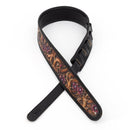 Profile EIL-9000 Leather Strap with Brown Wave and Cherry Blossom Pattern (Black) - 2.5"