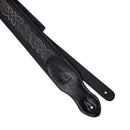 Profile HIL-4000 Leather Padded Strap with Celtic Knot Pattern (Gloss Black) - 2.5"