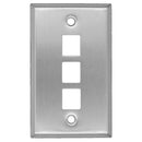 Covid SSB-13000 Blank Wall Plate with 3 Keystone Holes (Stainless Steel)