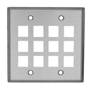 Covid SSB-2C000 Blank Wall Plate with 12 Keystone Holes (Stainless Steel)