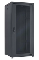 Lowell LDR-2724 Designer AV Rack with Tempered Glass Door - 27U x 24"D