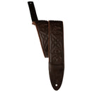 PRS Custom "Faux" Leather Padded Guitar Strap With RAS (Birds Brown) - 2.4"
