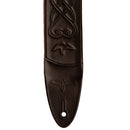 PRS Custom "Faux" Leather Padded Guitar Strap With RAS (Birds Brown) - 2.4"