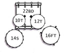 Tamburo TB T5R22BRDSK T5 Series Acoustic Drum (Bright Red Sparkle)