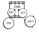 Tamburo TB T5S22RDSK T5 Series Acoustic Drum (Red Sparkle)