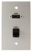 Covid W1227F-CA HDMI Female and RJ45-CAT5 Wall Plate (Clear Anodized)