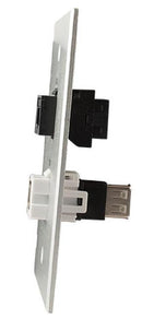 Covid W1234F-CA RJ45-CAT6 and Keystone USB-2-BA Wall Plate (Clear Anodized)