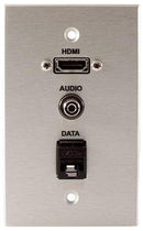 Covid W1307M-CA HDMI Pigtail, Audio Input and RJ45-CAT5 Wall Plate (Clear Anodized)