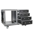 ProX XS-12U4DTW 12U Shockproof Workstation Case W-Dual Side Table and Drawers