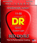 DR Handmade Strings RDA-11 Red Devils Acoustic Guitar Strings (Red) - 11-50