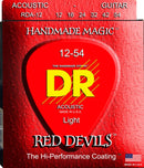 DR Handmade Strings RDA-12 Red Devils Acoustic Guitar Strings (Red) - 12-54