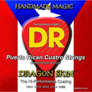 DR Handmade Strings CUATRO-PR Dragon Skin Silver Wound Puerto Rican Cuatro Guitar Strings (Clear Coated)