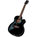 Luna FAU PHX BLK Fauna Phoenix Acoustic/Electric Guitar (Classic Black)
