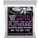 Ernie Ball 2817EB Power Slinky Flatwound Guitare basse électrique extra à cordes courtes 50-110