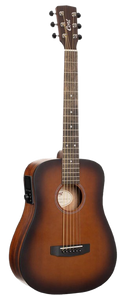 Cort EARTH GO 3/4 Size Acoustic Guitar (Open Pore Brown Burst)