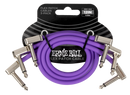 Ernie Ball 6453EB Flex Patch Cable (Purple, Pack of 3) - 12"