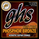 Ghs TCB-L Thin Core Phosphor Bronze Acoustic Guitar String Set - Light