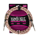 Ernie Ball 6426EB 1/4 to 1/4 Straight Braided Cable (Emerald Argyle) - 10'