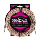 Ernie Ball 6430EB 1/4 to 1/4 Straight Braided Cable (Emerald Argyle) - 18'