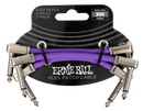 Ernie Ball 6451EB Flex Patch Cable (Purple, Pack of 3) - 3"