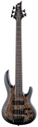 ESP LTD B-5 Ebony Electric Bass Guitar (Charcoal Burst Satin)