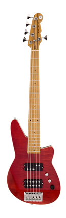 Guitare basse à 5 cordes Reverend MERcalli 5 FM (érable flammé rouge transparent)
