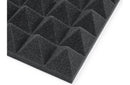 Gator Frameworks GFW-ACPNL1212PCHA-4PK Panneau pyramidal acoustique 12 x 12 po - Charbon, paquet de 4