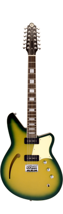 Guitare électrique semi-creuse Reverend AIRWAVE 12 cordes avec micros personnalisés (Citradelic Sunset)