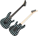 Kramer KNSBBPBF Nightswan Guitare électrique avec Seymour Duncan Humbuckers - Noir/Bleu à pois