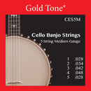 Ton or GT-CES5M Banjo violoncelle 5 cordes cordes moyennes