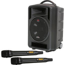Galaxy Audio TV10 Traveler 10" Portable PA System with CD Player/Audio Link Transmitter & 2 Handheld Wireless Microphones